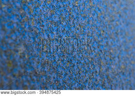 Coarse Blue And Black Background Or Wallpaper. Rough Textured Matte Surface. A Toned Shot Of Rusty I