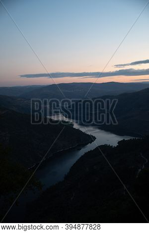 Sunset View From Miradouro De Ujo In Vale Do Tua