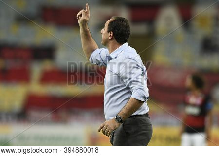 Rio, Brazil - November 14, 2020: Rogerio Ceni Coach In Match Between Flamengo And Atletico-go By Bra