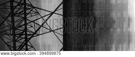 Dot Abstract Black And White Industrial Technology Banner Background