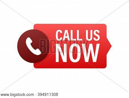 Call Us Now. Information Technology. Telephone Icon. Customer Service. Vector Stock Illustration