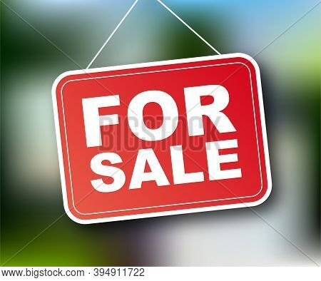 Sale Tag. Home For Sale Sign For Marketing Design. Vector Stock Illustration.