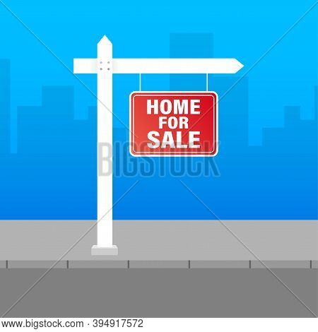 Sale Tag. Home For Sale Sign For Marketing Design. Vector Stock Illustration.