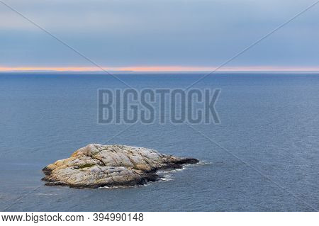 Beautiful Seascape Of Small Island In Barents Sea.