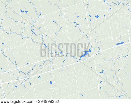 Vector Map Of Markham, Canada. Street Map Poster Illustration. Markham Map Art.