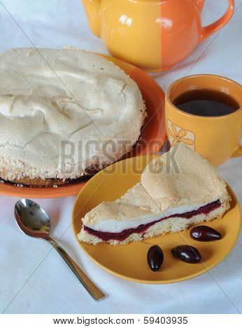 Wedge Of Berry Cake With Meringue