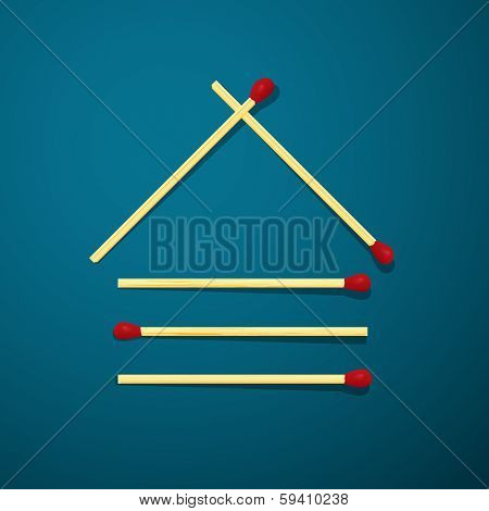 Log house made from matches