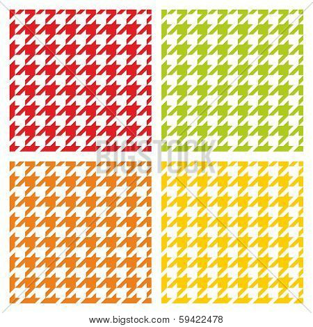 Houndstooth seamless vector pattern set. Traditional dogtooth tartan tweed collection