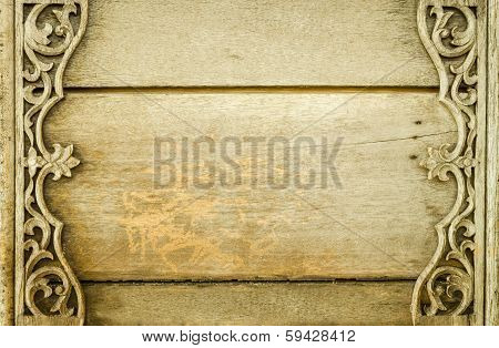 Old wooden frame carved Thailand.