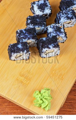 Japanese cuisine - tobico sushi rolls