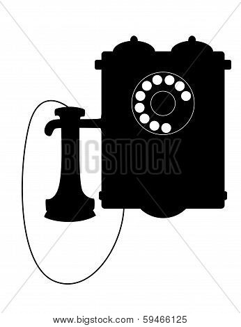 Vintage rotary telephone with a mouthpiece