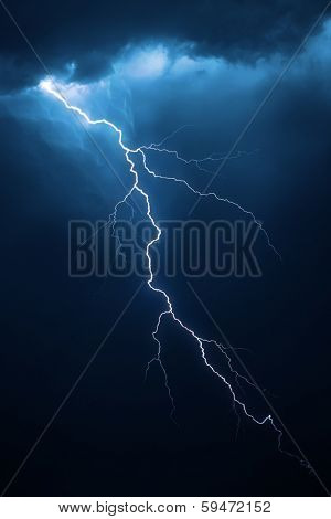 Lightning with dramatic clouds (composite image)