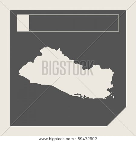 El Salvador map button button in responsive flat web design map button isolated with clipping path.