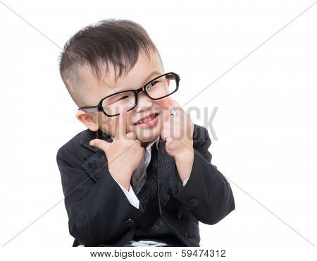 Little boy making funny face