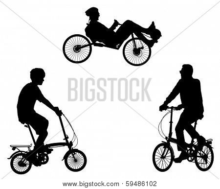 unusual bicyclist silhouettes
