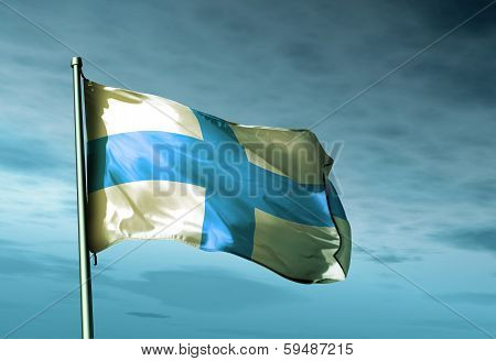 Marseille (France) flag waving on the wind