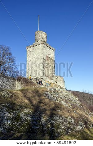 People Visit Famous Old Castle Falkenstein