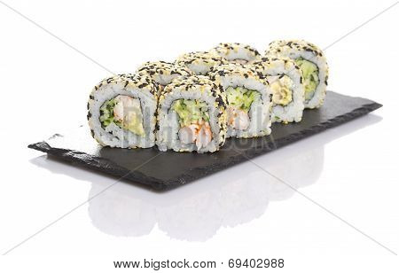 Sushi Roll Isolated On White Background