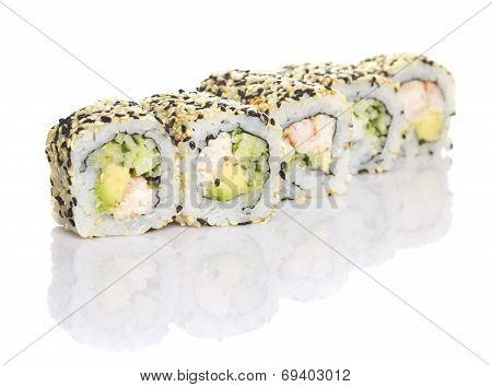 Sushi Roll Isolated On White Background