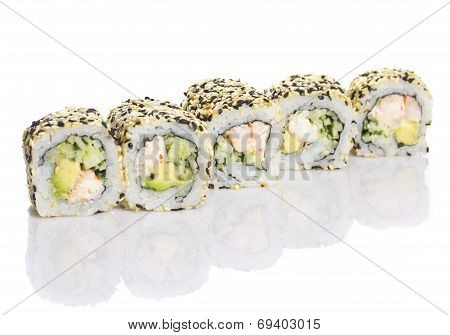 Sushi Roll Isolated On White Background