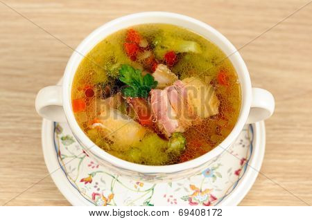 Italian Soup With Vegetables And Bacon