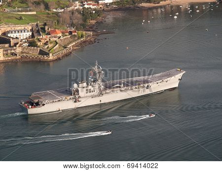 Ferrol, Spain-february 08: Aircraft Carrier Principe De Asturias In Ferrol, Spain, On February 08, 2