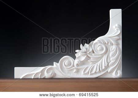 White elements of interior decoration, wall design