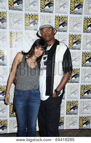 SAN DIEGO - JUL 25:  Sofia Boutella, Samuel L. Jackson at the 