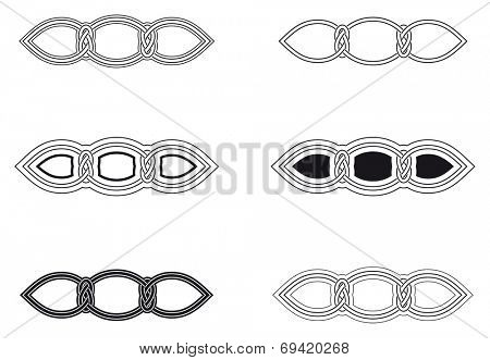 Celtic knot six different arrangements