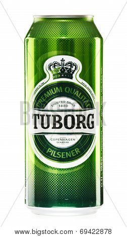 Can Of Tuborg Beer Isolated On White