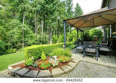 Backyrd Gazebo With Patio Area
