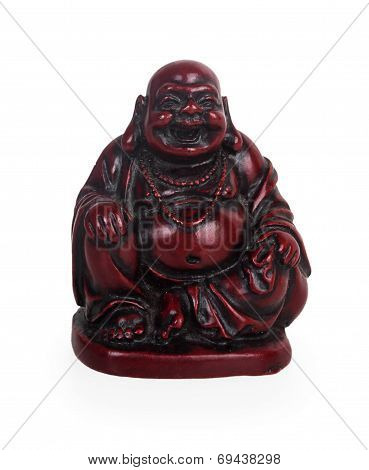 Red Buddha Netsuke Statue