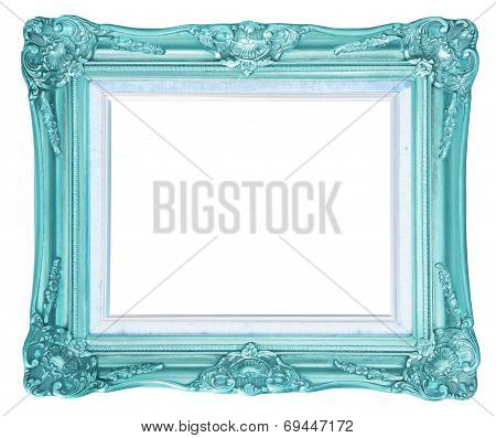 Antique Gold Frame Isolated On White Background