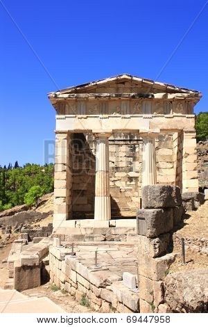 Athenian treasury in Delphi, Greece