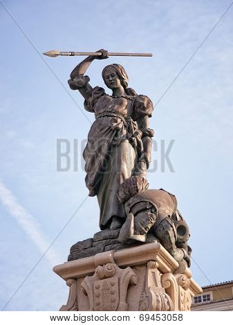 Monument To Maria Pita In La Coruna, Spain.