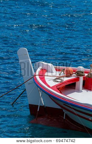 Fishing boat close up in the Harbor of Meganisi island in Lefkada Greece