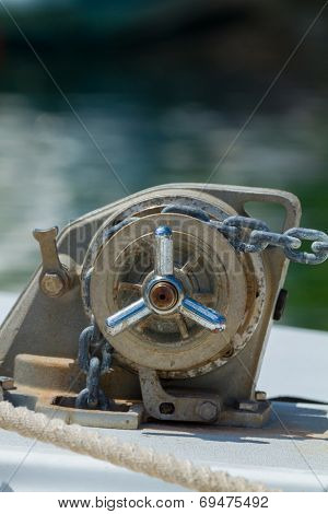 Fishing boat close up in the Harbor of Meganisi island in Lefkada Greece