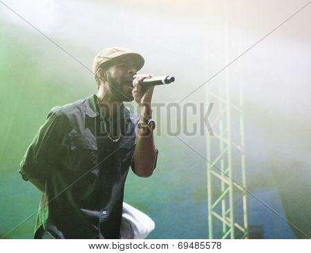 BONTIDA - JUNE 20: THIEVERY CORPORATION performs live at Electric Castle Festival at June 19, 2014 in the Banffy castle in Bontida, Romania