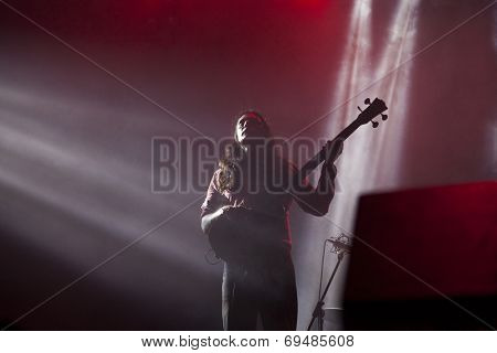 BONTIDA - JUNE 20: THIEVERY CORPORATION performs live at Electric Castle Festival at June 19, 2014 in the Banffy castle in Bontida, Romania