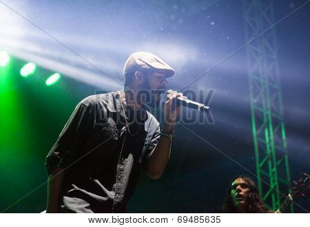 BONTIDA - JUNE 20: THIEVERY CORPORATION performs live at Electric Castle Festival at June 19, 2014 in the Banffy castle in Bontida, Romania