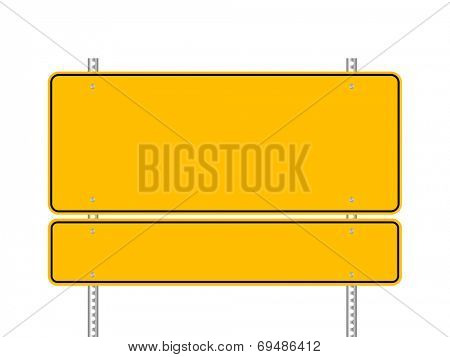 Blank yellow road signs vector illustration