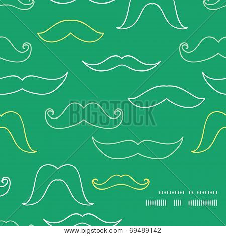 Line art mustaches frame corner pattern background