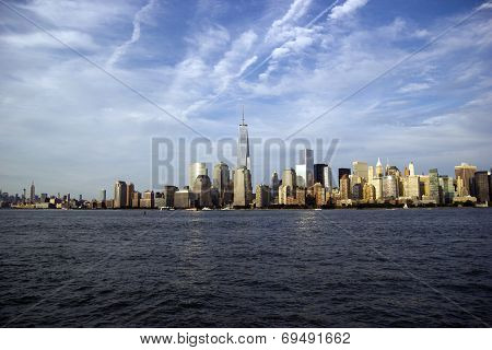 Freedom tower and New York skyline