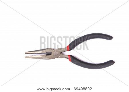 Rusty Pliers Over White Background