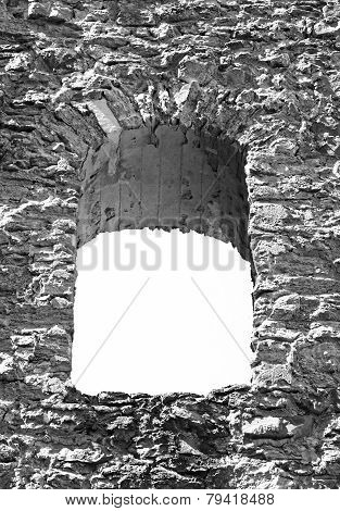 Window at ruined castle