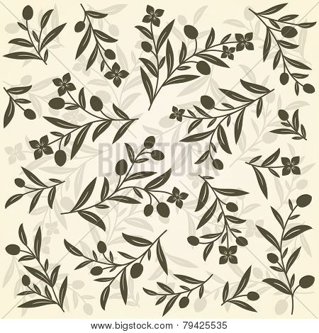 Old background with olive branches
