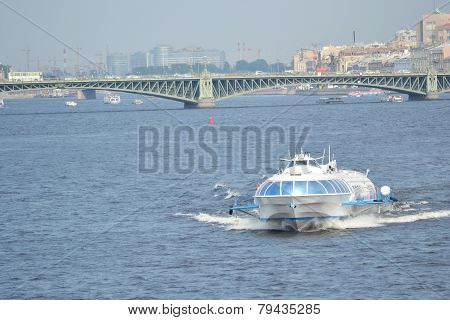 Meteor, Hydrofoil Boat In St. Petersburg.