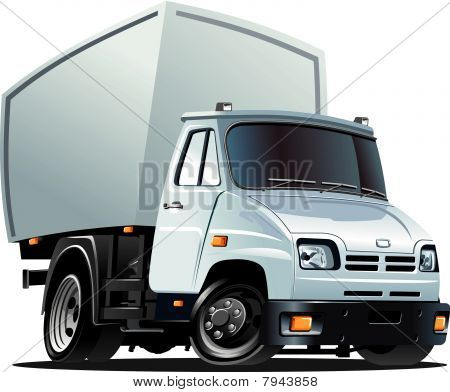 Vector cartoon levering / lading vrachtwagen