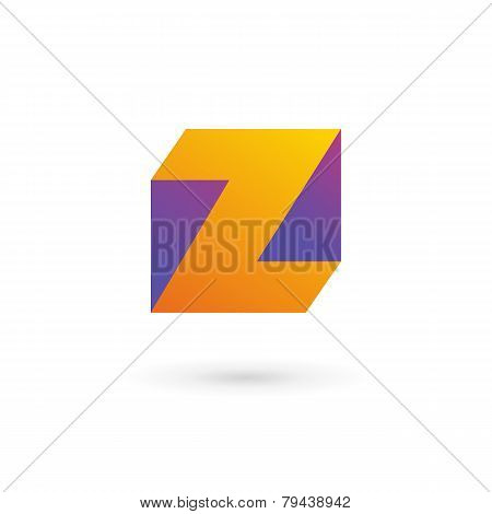 Yellow Letter Z Cube Logo Icon