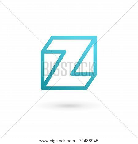 Blue Letter Z Cube Logo Icon
